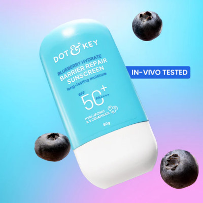 Dot & Key Blueberry Hydrate Barrier Repair Sunscreen, In-Vivo Tested SPF 50+ PA++++ - 80gm